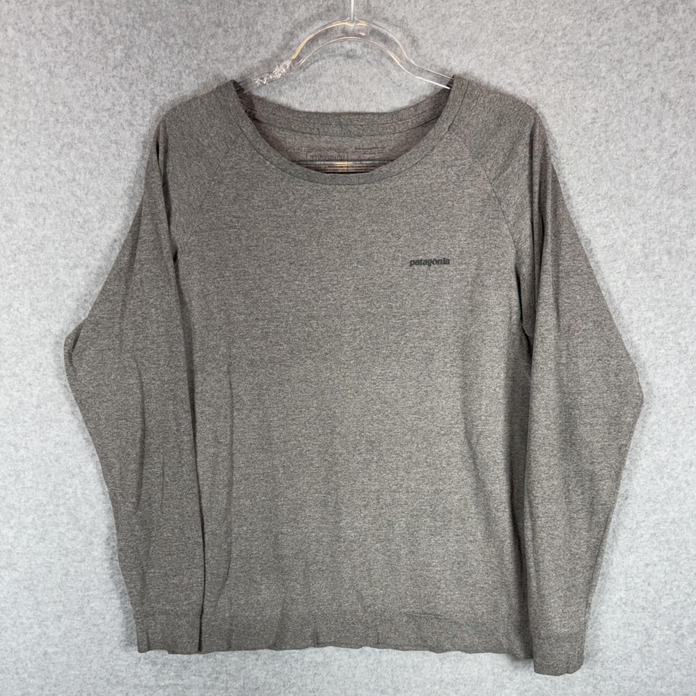 Patagonia Shirt Mens Large Gray Long Sleeve Responsibili-Tee Crew‎ Pullover Logo